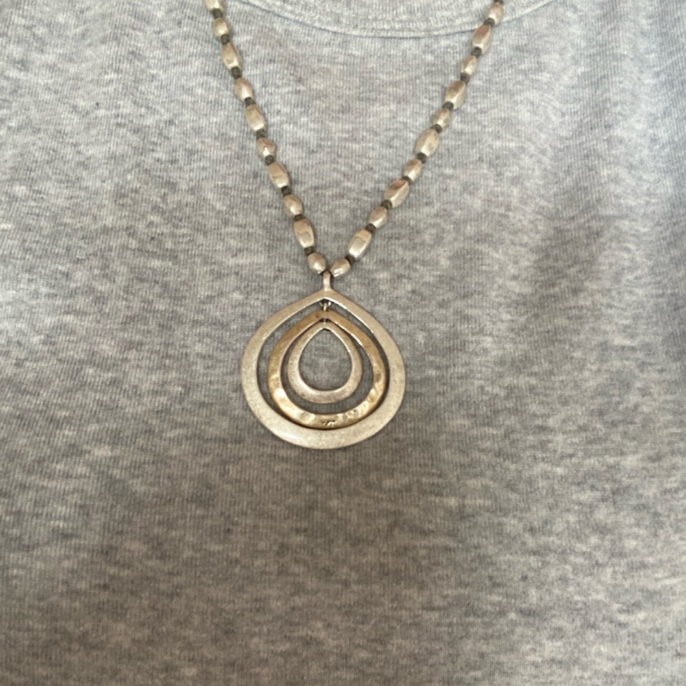 Kenneth Cole silver layered teardrop pendant necklace